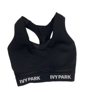 Ivy Park XXS Black Sports Bra With Mesh Back & Elastic Band